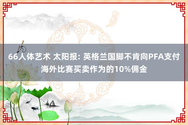 66人体艺术 太阳报: 英格兰国脚不肯向PFA支付海外比赛买卖作为的10%佣金