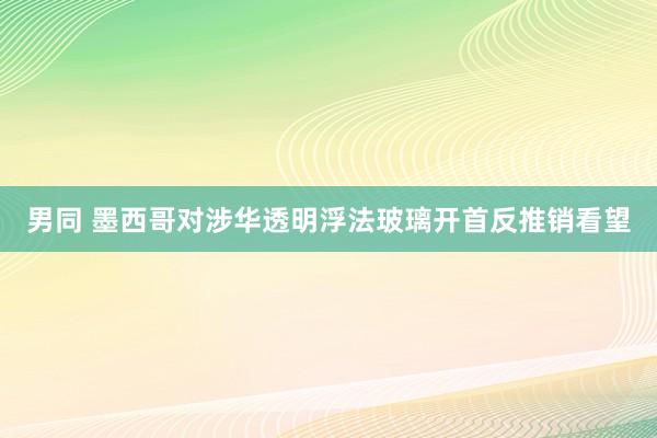 男同 墨西哥对涉华透明浮法玻璃开首反推销看望