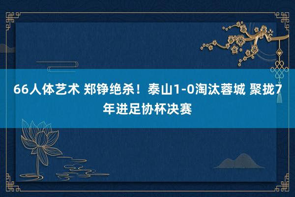 66人体艺术 郑铮绝杀！泰山1-0淘汰蓉城 聚拢7年进足协杯决赛