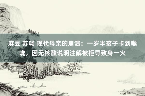 麻豆 苏畅 现代母亲的崩溃：一岁半孩子卡到喉咙，因无核酸说明注解被拒导致身一火