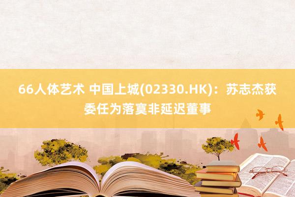 66人体艺术 中国上城(02330.HK)：苏志杰获委任为落寞非延迟董事