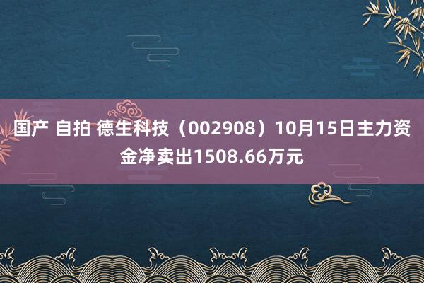 国产 自拍 德生科技（002908）10月15日主力资金净卖出1508.66万元