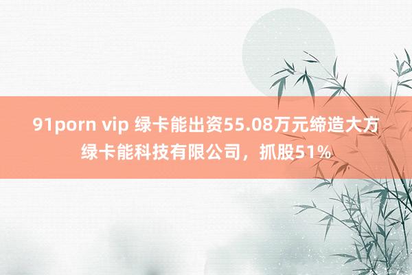 91porn vip 绿卡能出资55.08万元缔造大方绿卡能科技有限公司，抓股51%