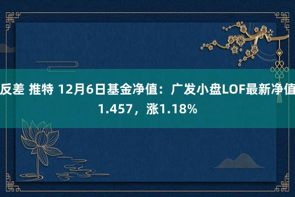 反差 推特 12月6日基金净值：广发小盘LOF最新净值1.457，涨1.18%