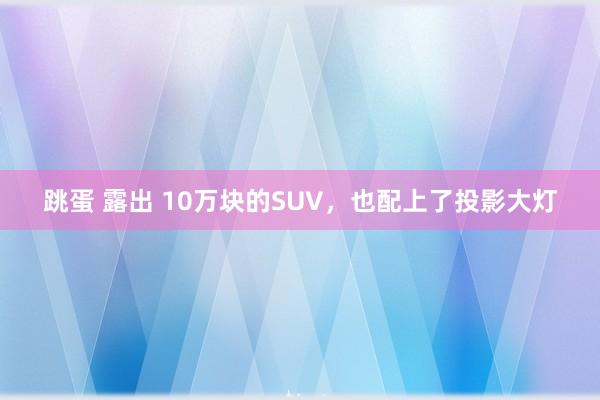 跳蛋 露出 10万块的SUV，也配上了投影大灯