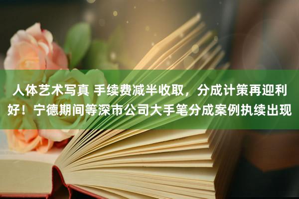 人体艺术写真 手续费减半收取，分成计策再迎利好！宁德期间等深市公司大手笔分成案例执续出现