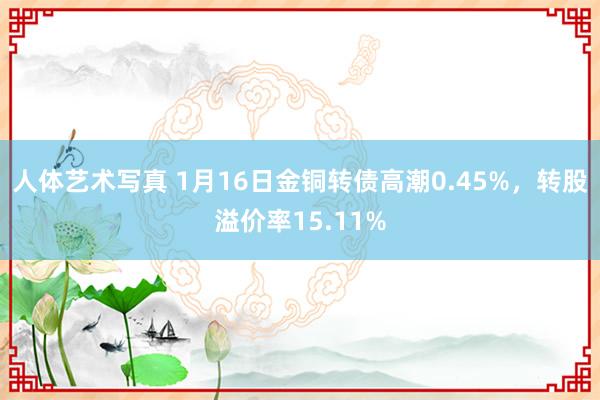 人体艺术写真 1月16日金铜转债高潮0.45%，转股溢价率15.11%