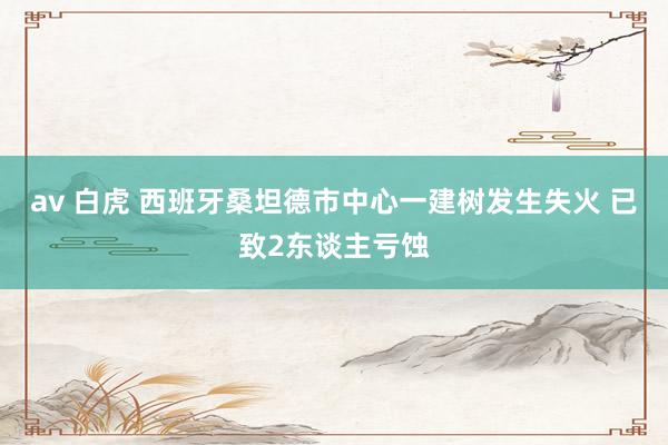 av 白虎 西班牙桑坦德市中心一建树发生失火 已致2东谈主亏蚀